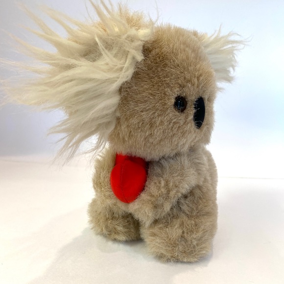 Super Cute!! Vintage Koala Bear with Red Satin Heart, Plush Stuffed Animal, 8” - Picture 3 of 4